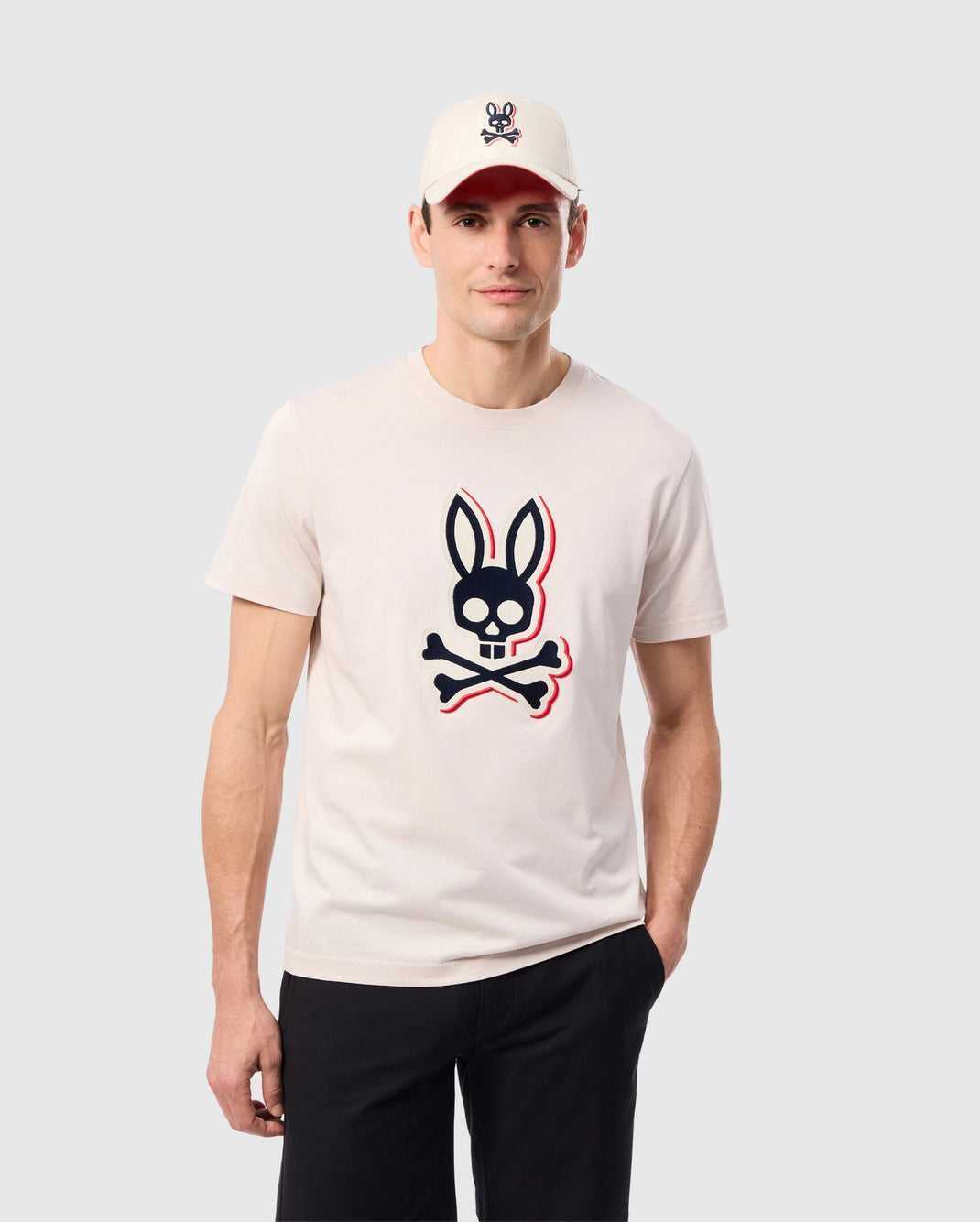 Tees Psycho Bunny Kayden Graphic Tee Beige Homme | DGM-15632526